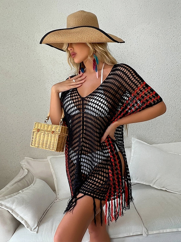 hollow-out Tassels Cover Up Dress