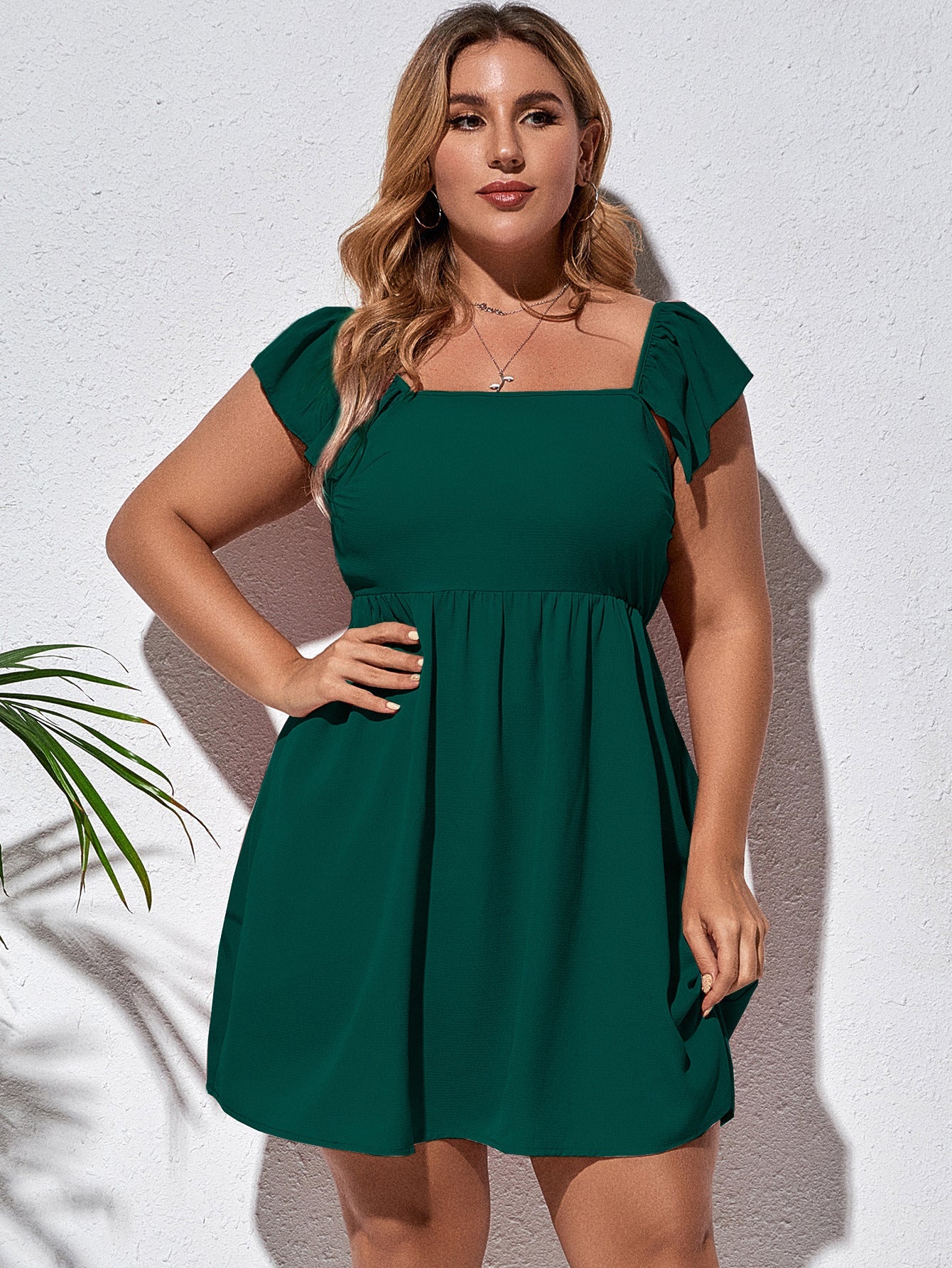 One Word Neck Short Sleeve Temperament Dress