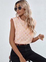 Elegant Polka Dot Sleeveless Top