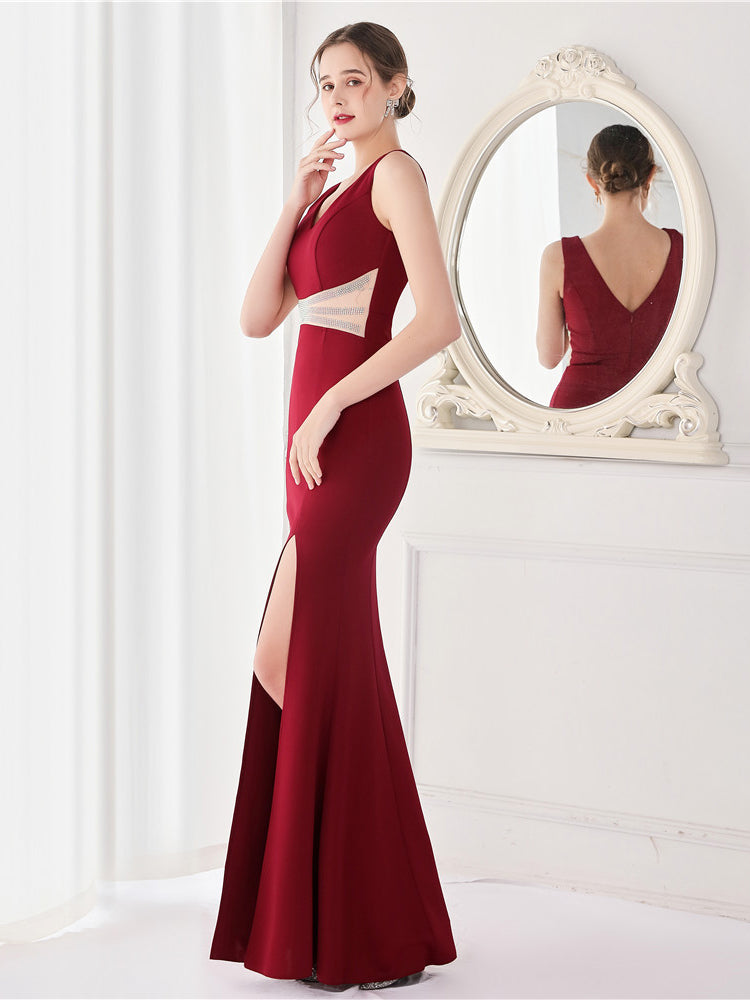 Elegantes langes Kleid aus Hot Drill 