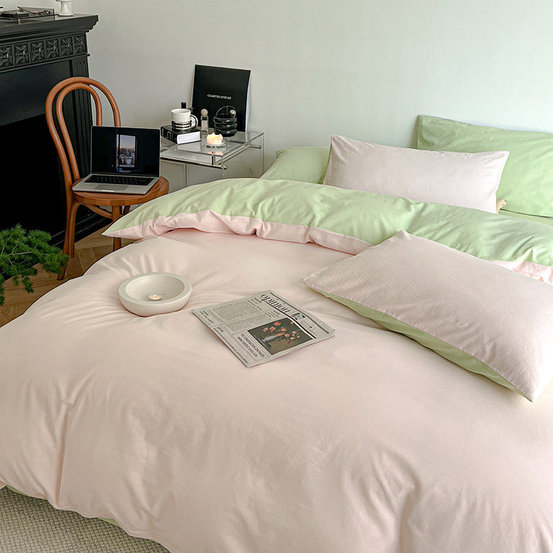 Duo Bedding Set - Pink + Green
