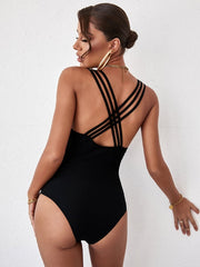 Contrast Mesh One Piece Swimsuit