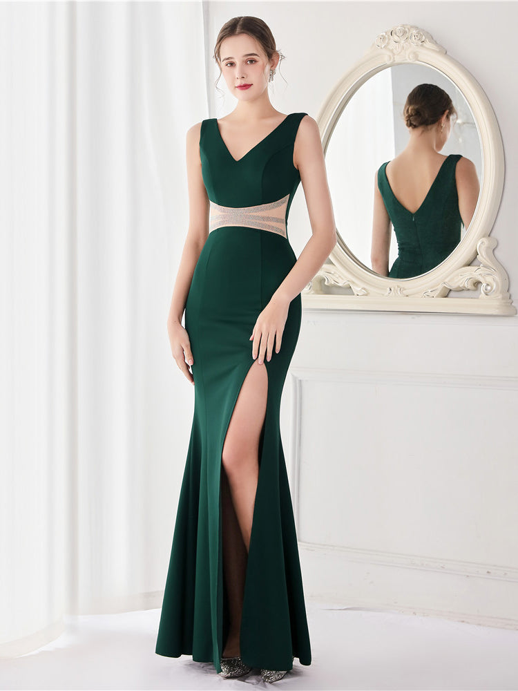 Elegantes langes Kleid aus Hot Drill 