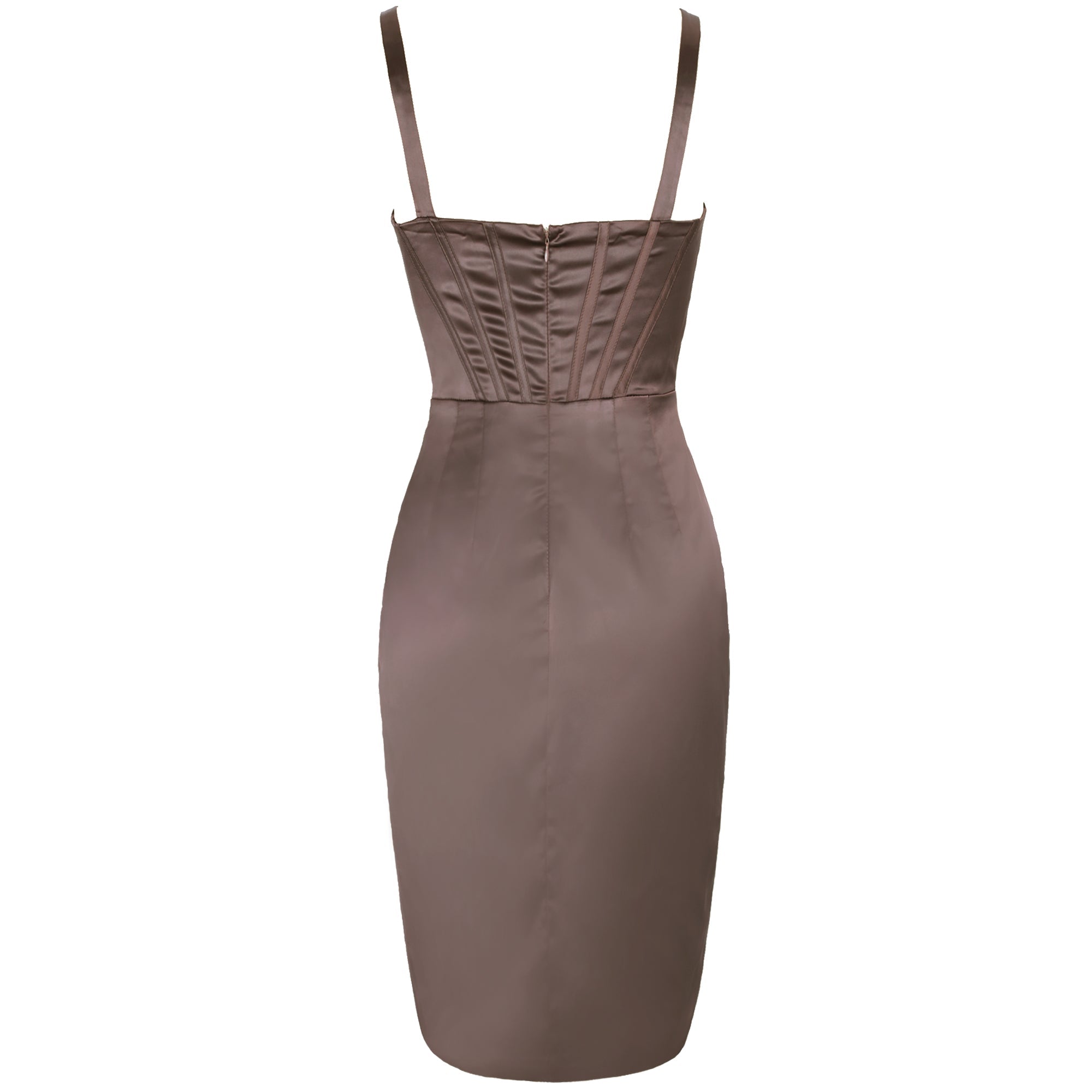 Ärmelloses, gestreiftes Midi-Bodycon-Kleid mit Trägern HI1217