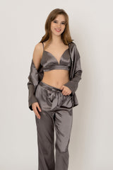 Levar 3-teiliges Pyjama-Set, Grau