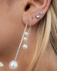 Ivy Thread Earrings Silver