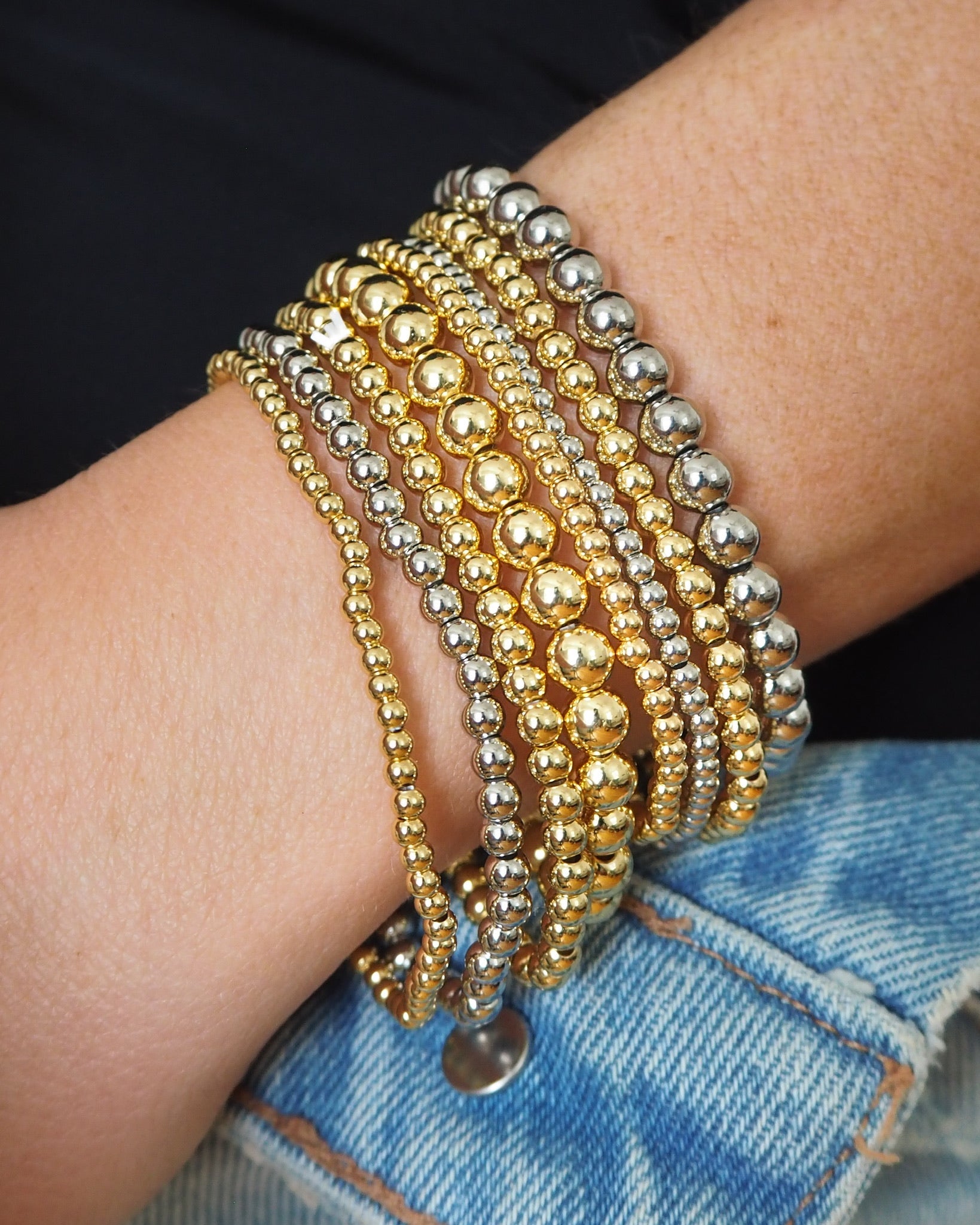 Metallic Stackables - Silber 6mm