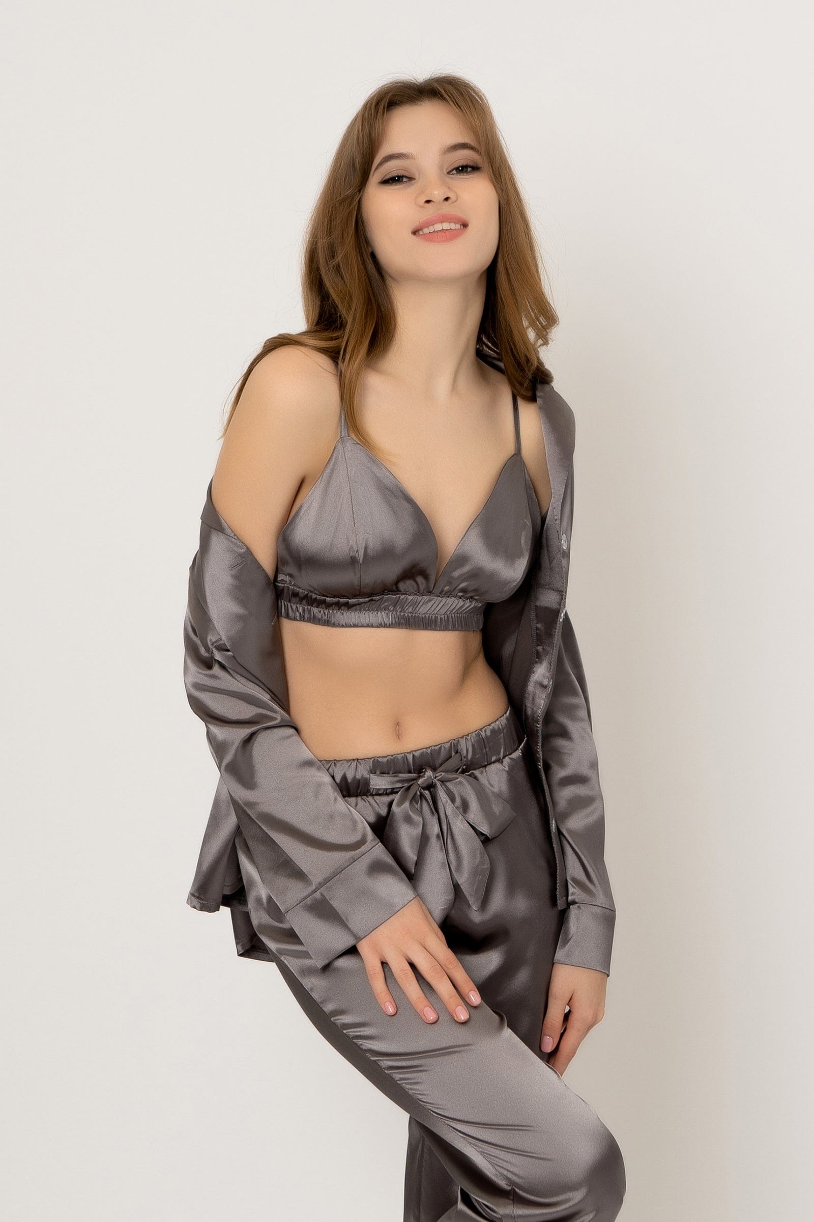 Levar 3-teiliges Pyjama-Set, Grau