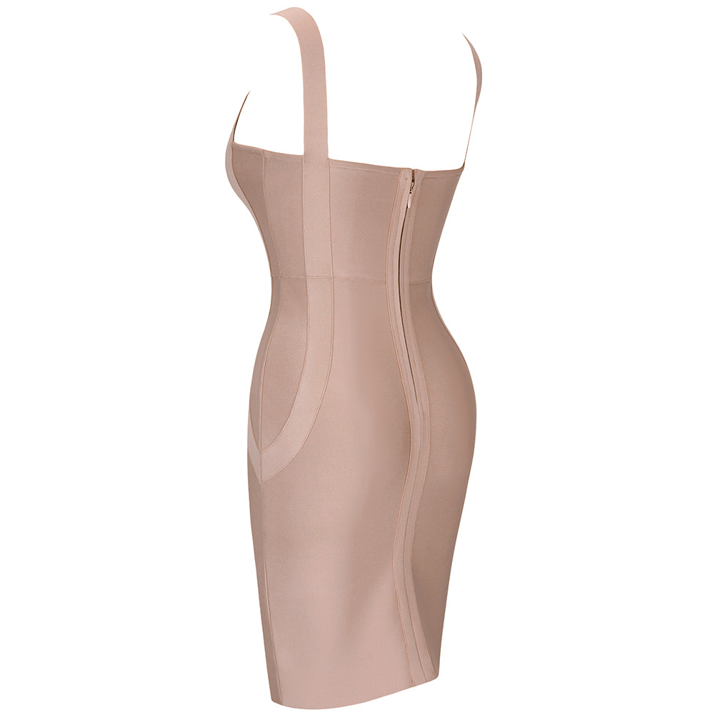 Vestido Bandage Liso Sin Mangas con Tirantes PK211102