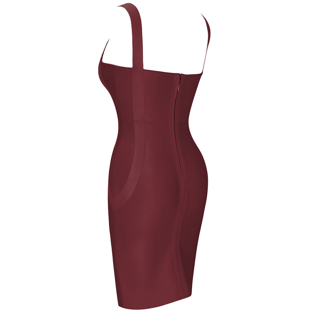 Strappy Sleeveless Plain Bandage Dress PK211102