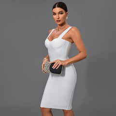 Strappy Sleeveless Striped Midi Bandage Dress