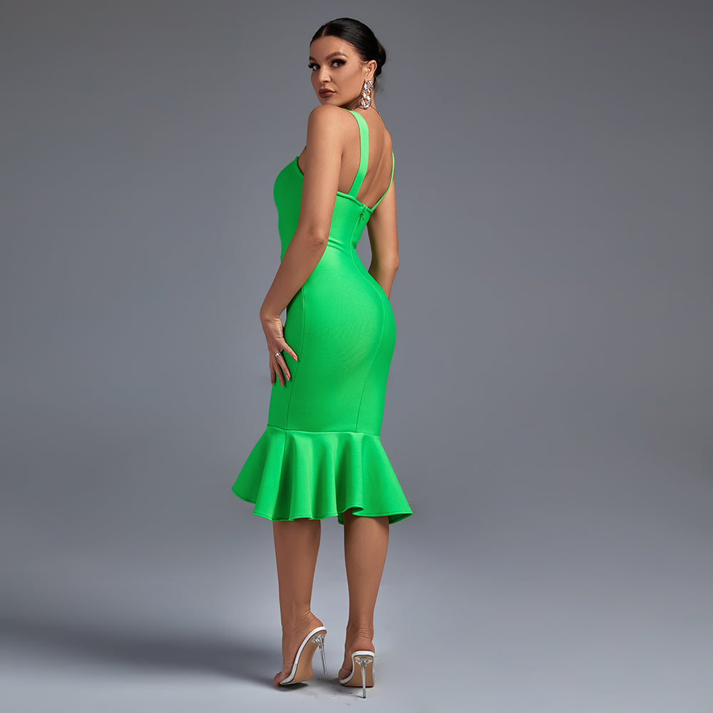 Vestido de vendaje con cola de pez por encima de la rodilla