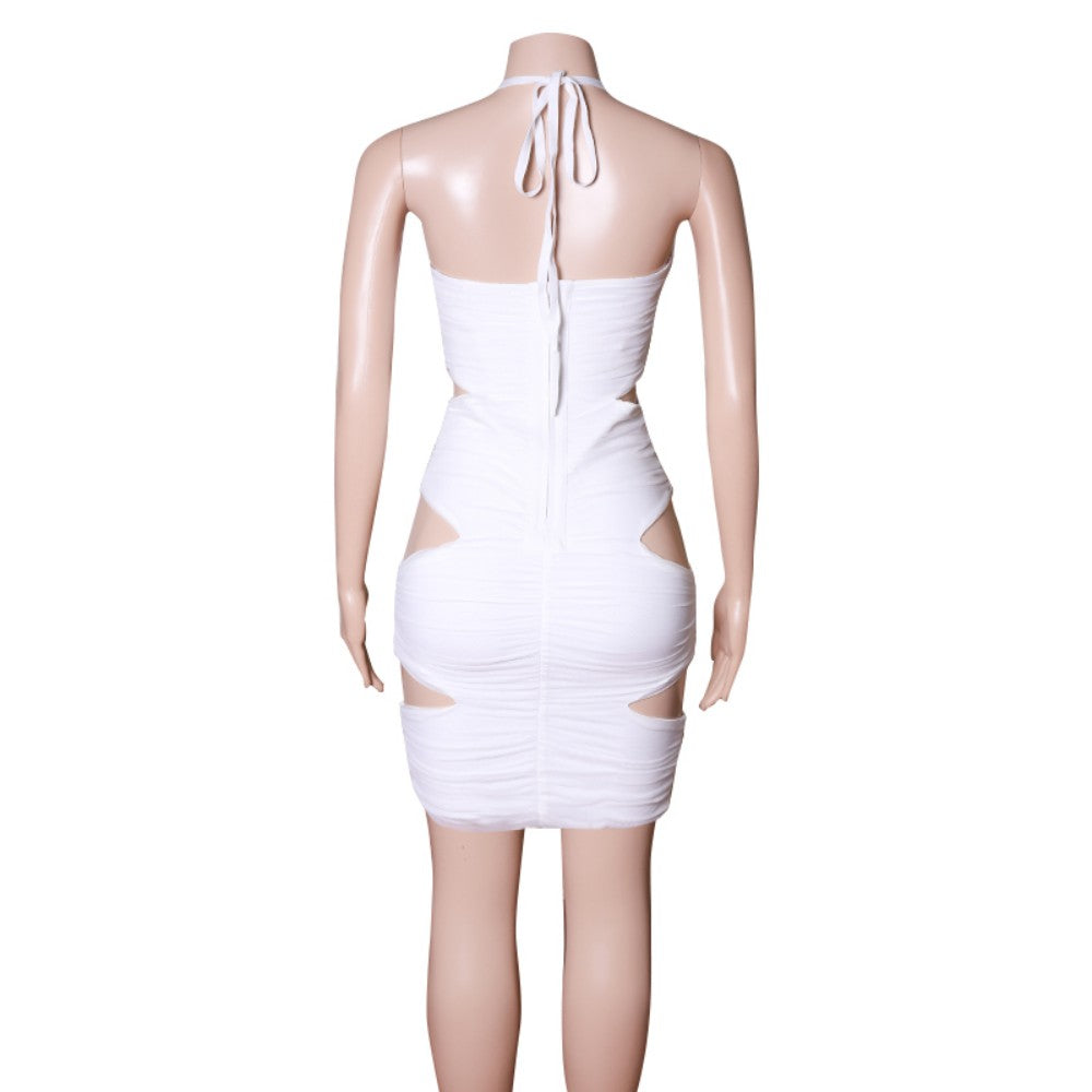 Halter Sleeveless Cut Out Mini Bandage Dress PZ0258