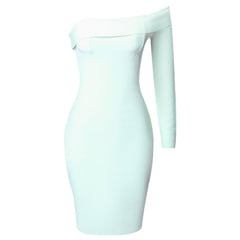 Ärmelloses asymmetrisches Midi-Bandage-Kleid mit einer Schulter PZC1106