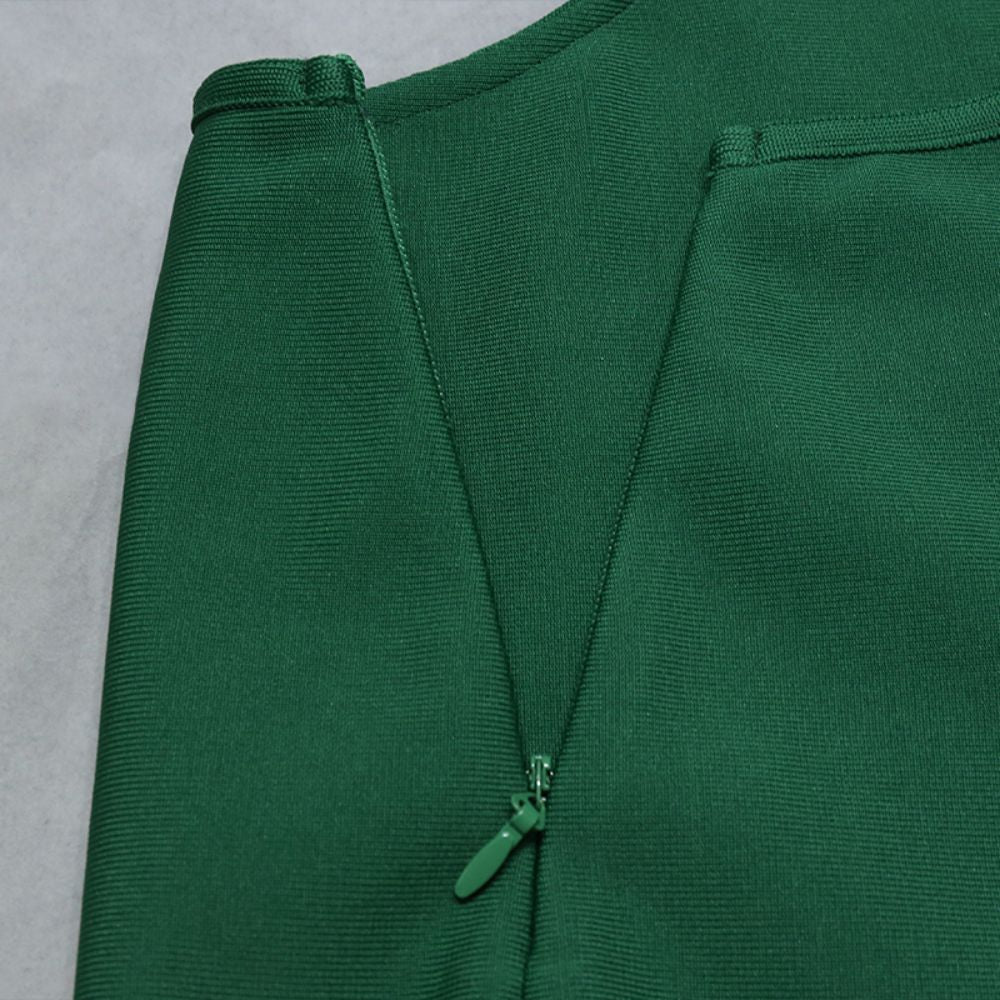 Halter Long Sleeve Asymmetrical Mini Bandage Dress PZC1661