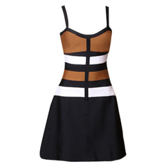 Strappy Sleeveless Mini Splicing Bandage Dress PZL3006