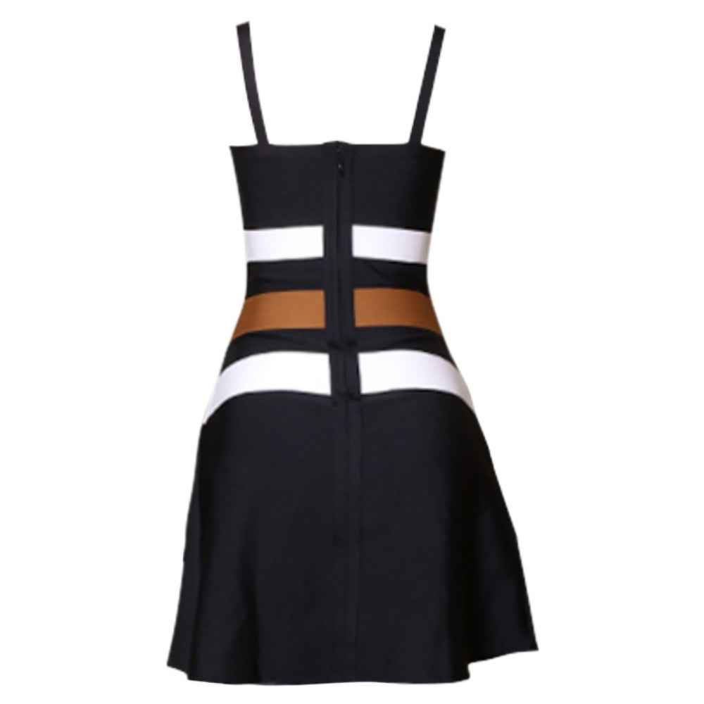 Strappy Sleeveless Mini Splicing Bandage Dress PZL3006