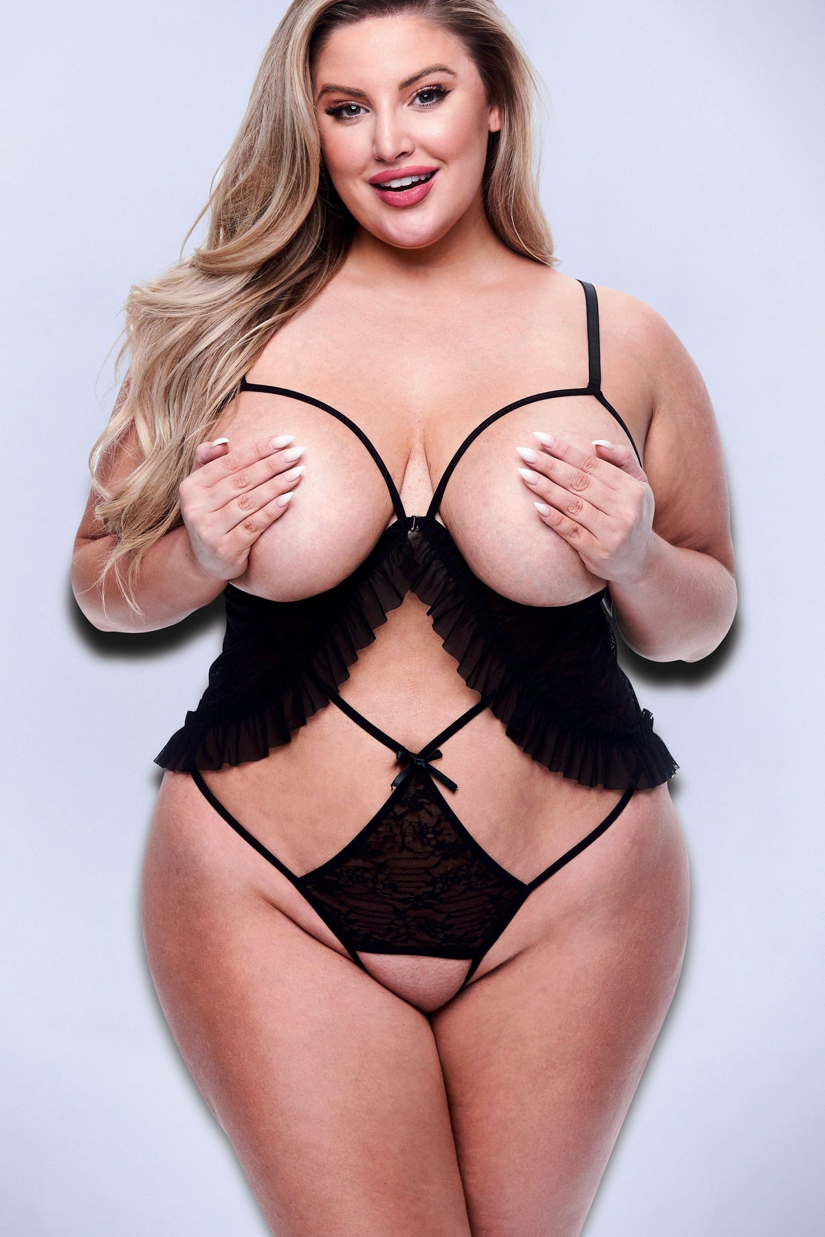 Peek-A-Boo Criss-Cross Teddy | Plus Size