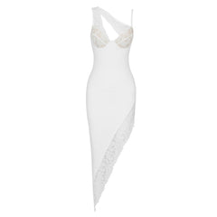 V Neck Sleeveless Midi Lace Bandage Dress SJ061610