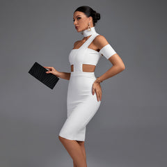 Halter Sleeveless Cut out Midi Bandage Dress