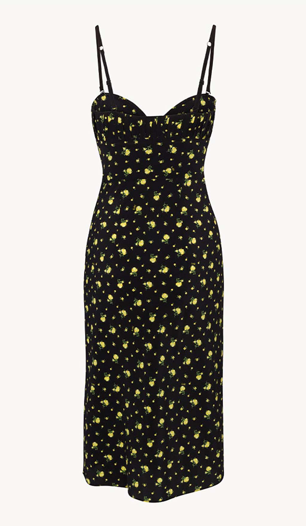 Strappy Floral Print Midi Dress in Black