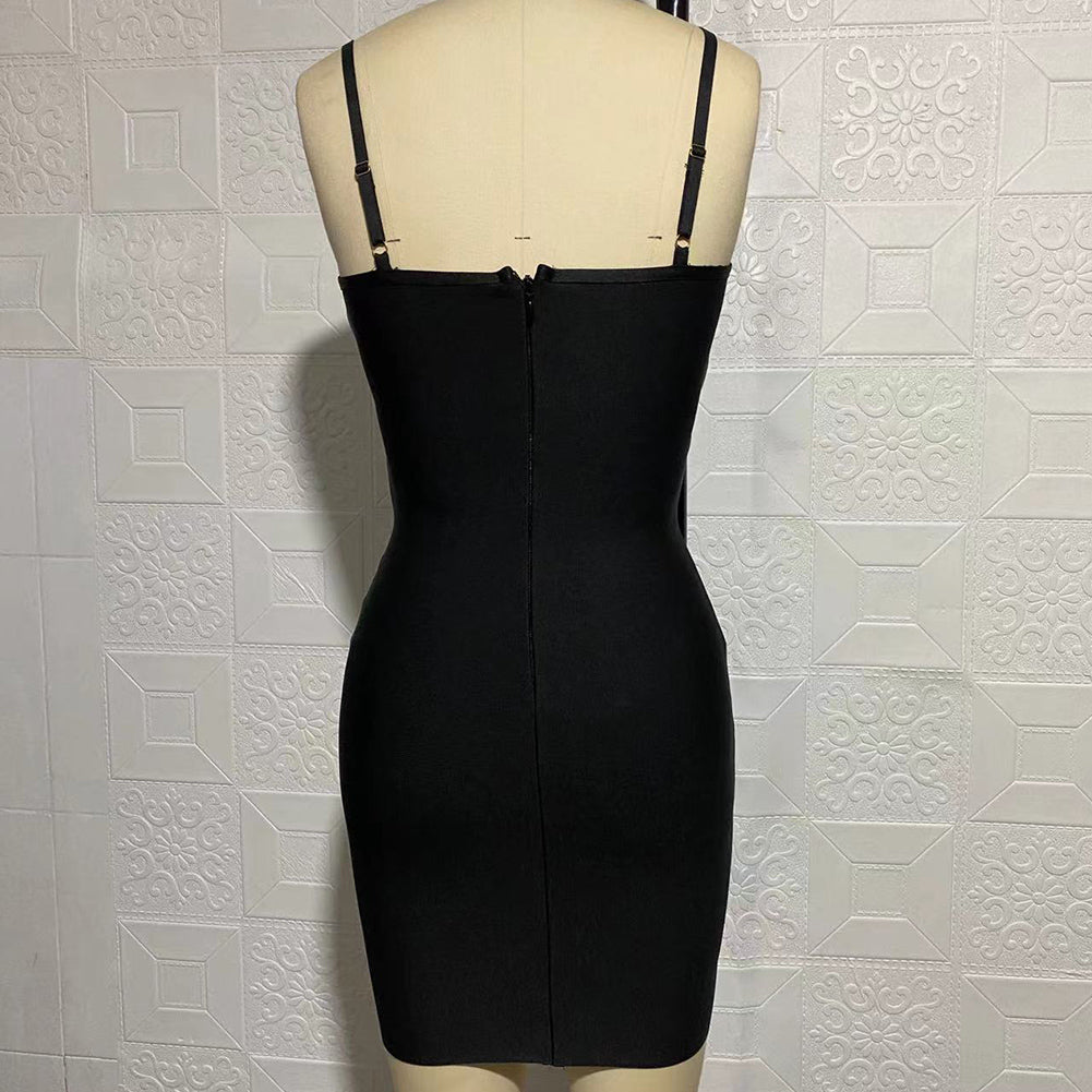 Strappy Sleeveless Mini Rhinestone Bandage Dress SW7563