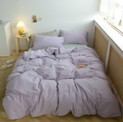 Checkered Bedding Set - Purple