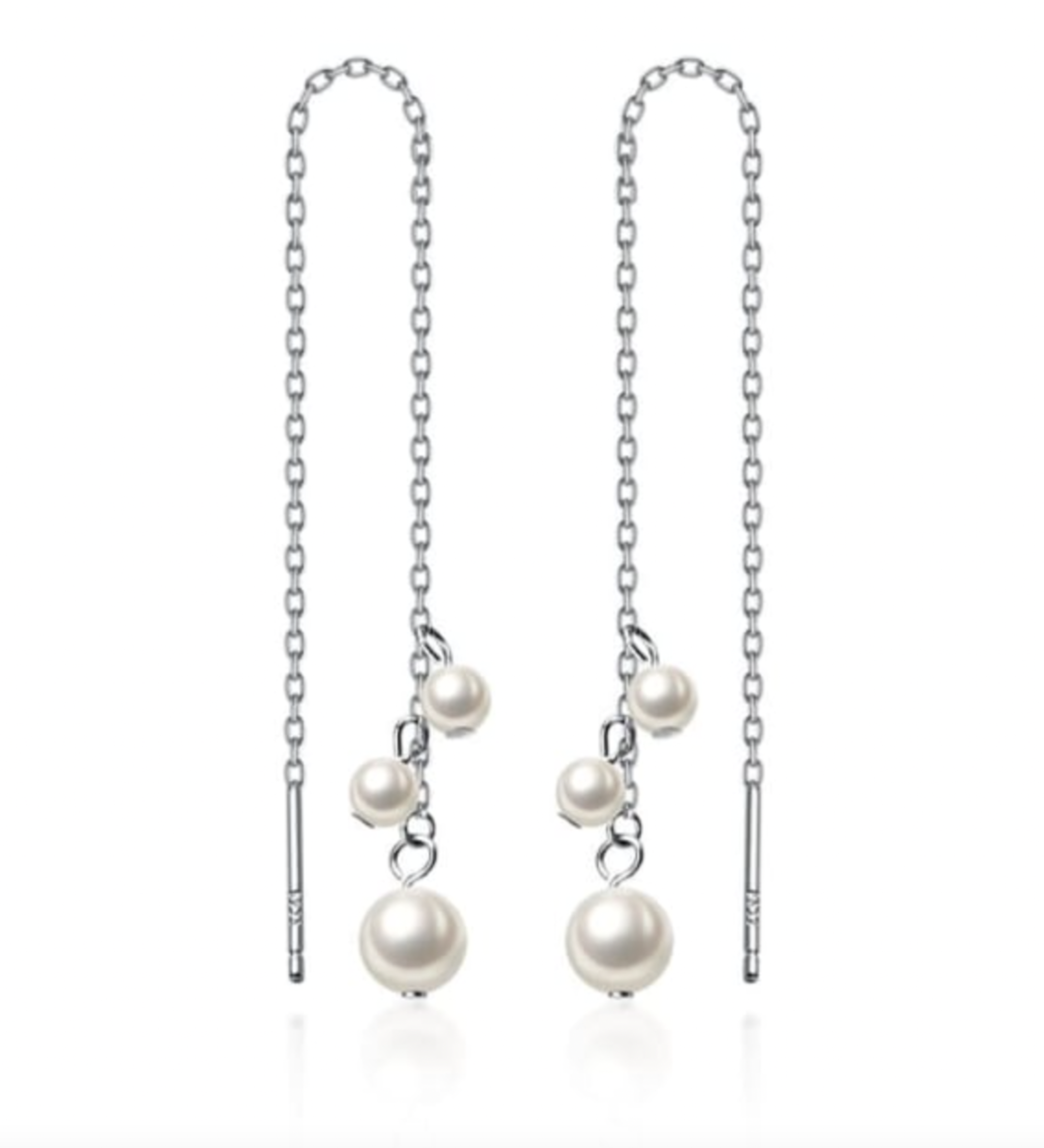 Ivy Thread Earrings Silver