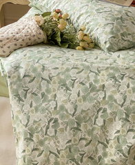 Juego de cama floral - Verde