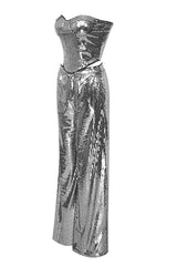 Silver Sequin Top & Shorts Set main image 1