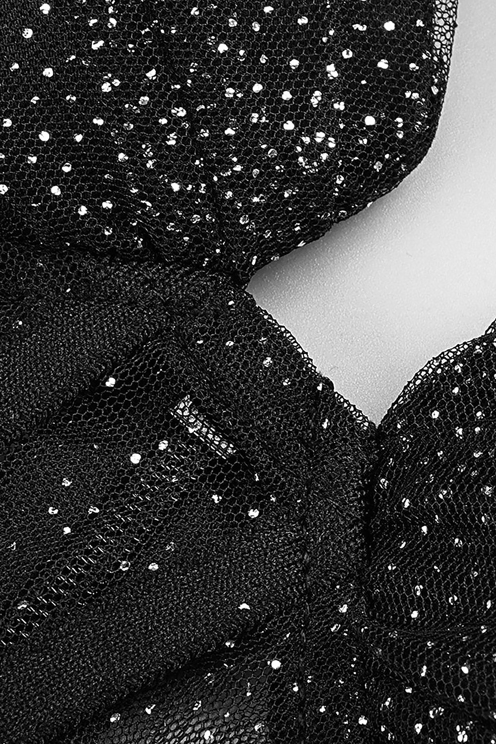 Drapiertes Korsett-Maxikleid aus Tüll mit Riemchen und Strasssteinen in Schwarz