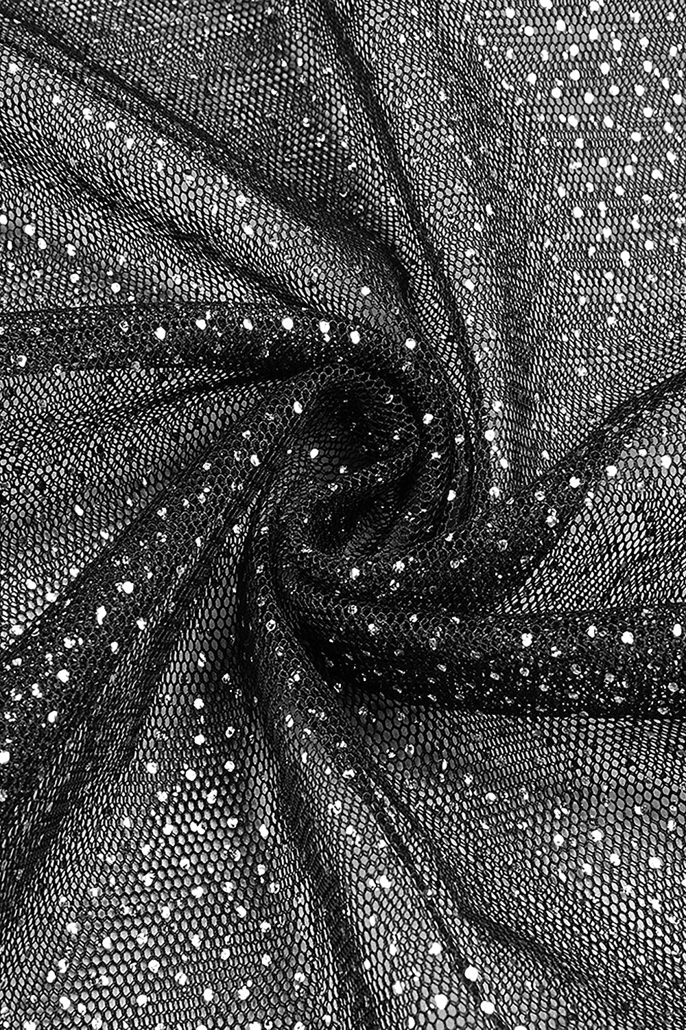 Drapiertes Korsett-Maxikleid aus Tüll mit Riemchen und Strasssteinen in Schwarz