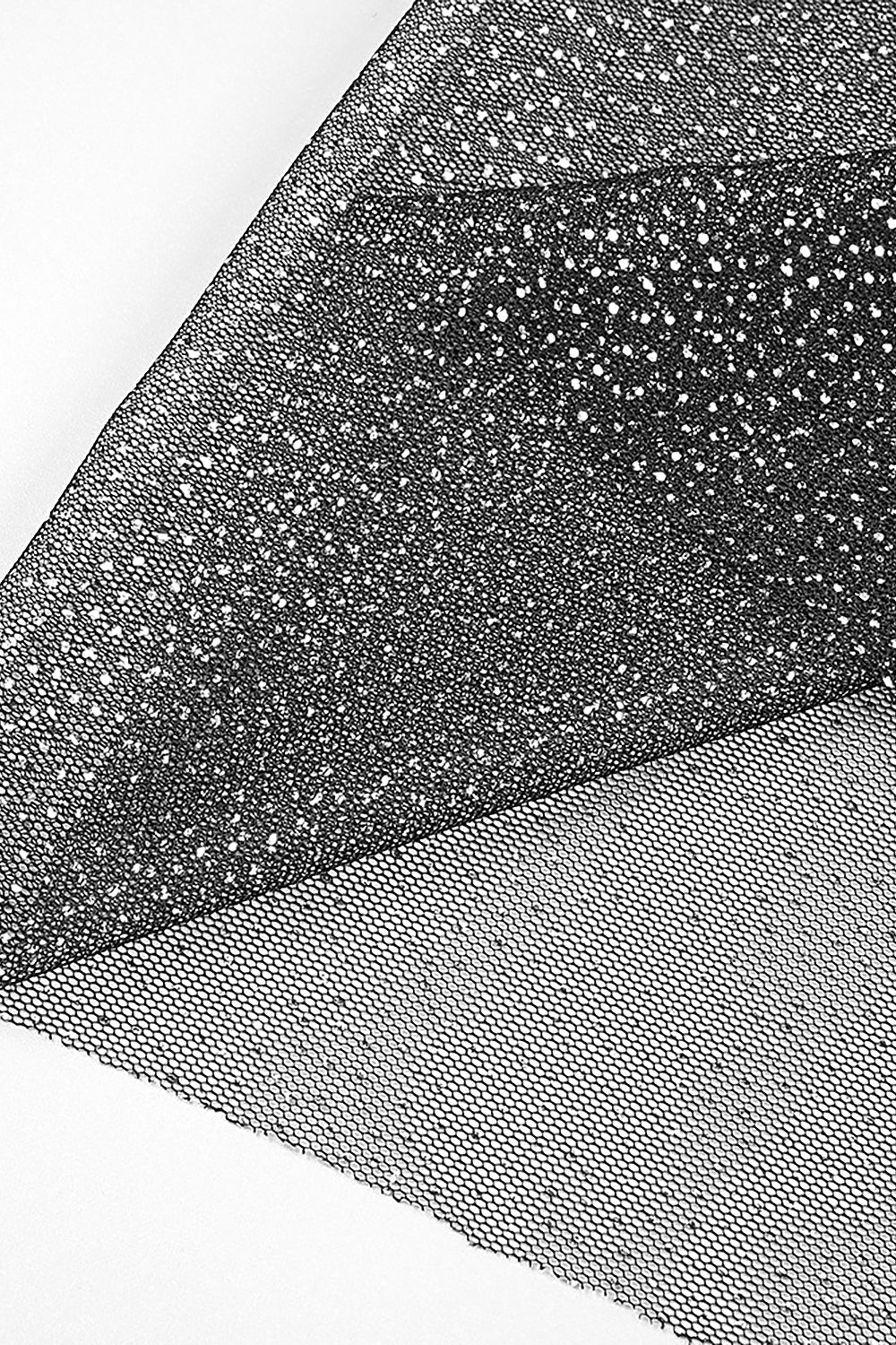 Drapiertes Korsett-Maxikleid aus Tüll mit Riemchen und Strasssteinen in Schwarz