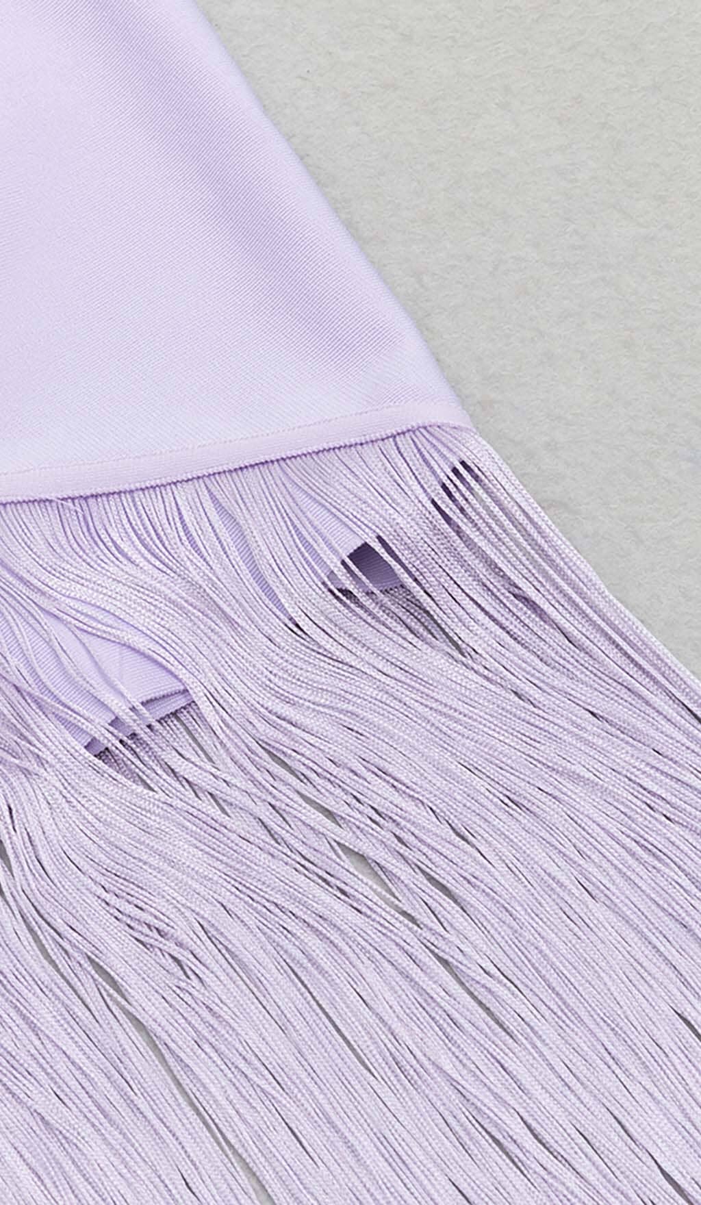 Tassel Sleeveless Midi Dress in Lilac