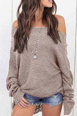 Off-Shoulder Loose Style Sweater