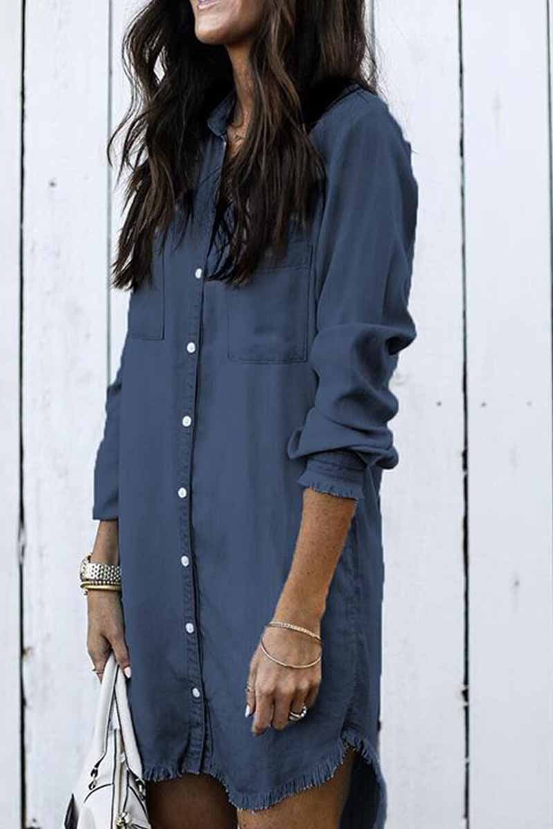 button design on dress Block print Chevron Button Down Relax Fit Dress