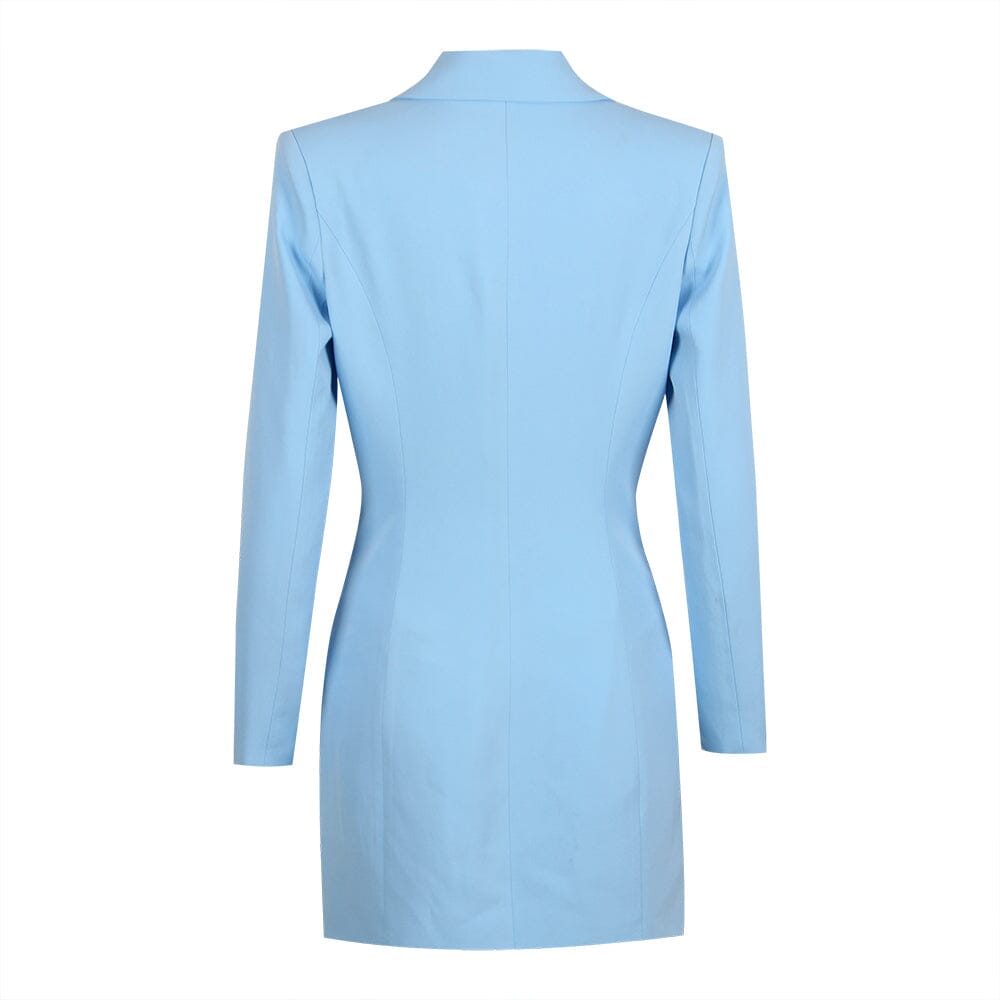 V-Neck BOTTOM Jacket Dress in Blue