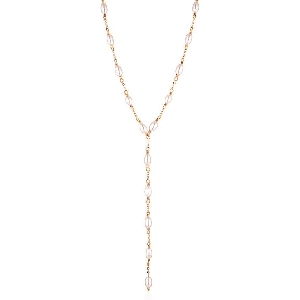 Vivian Drop Necklace Rose Gold
