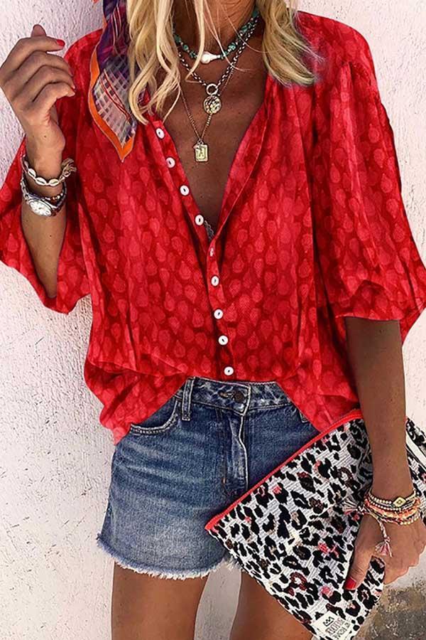 Solid Color Button Loose Shirt(4 Colors)