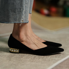 Valentina Pointy Toe Pearl Flats