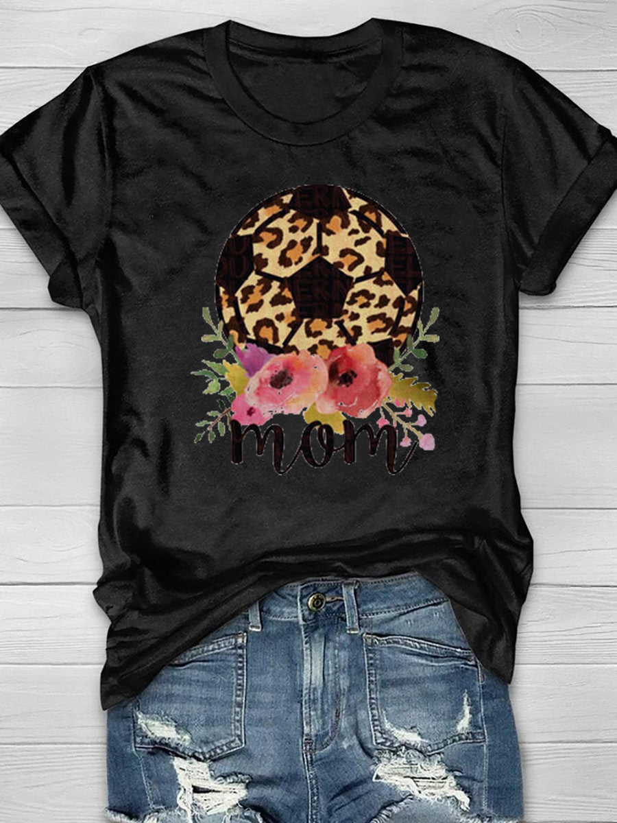 Leopard Soccer Print Cozy Short Sleeve T-Shirt