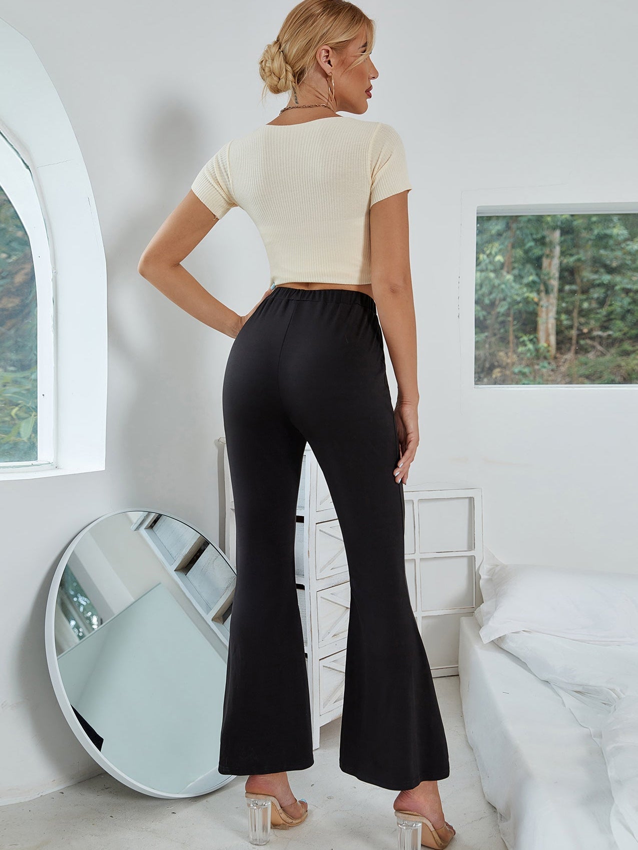 Slim Slimming Irregular Trousers