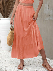 Beach Style Solid Color Skirt