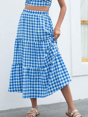 Plaid Print European And American Skirt