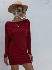 Solid Color Mid-waist  Package Hip Dress