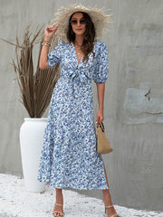 Elegant And Elegant Knotted Print Dress