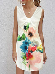 Summer V-Neck Sexy Print Dress