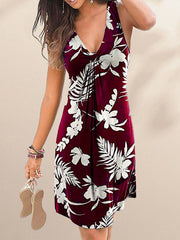 V-Neck Print Dress