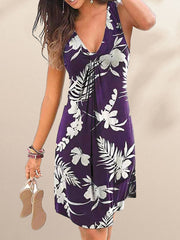 V-Neck Print Dress