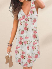 V-Neck Print Dress